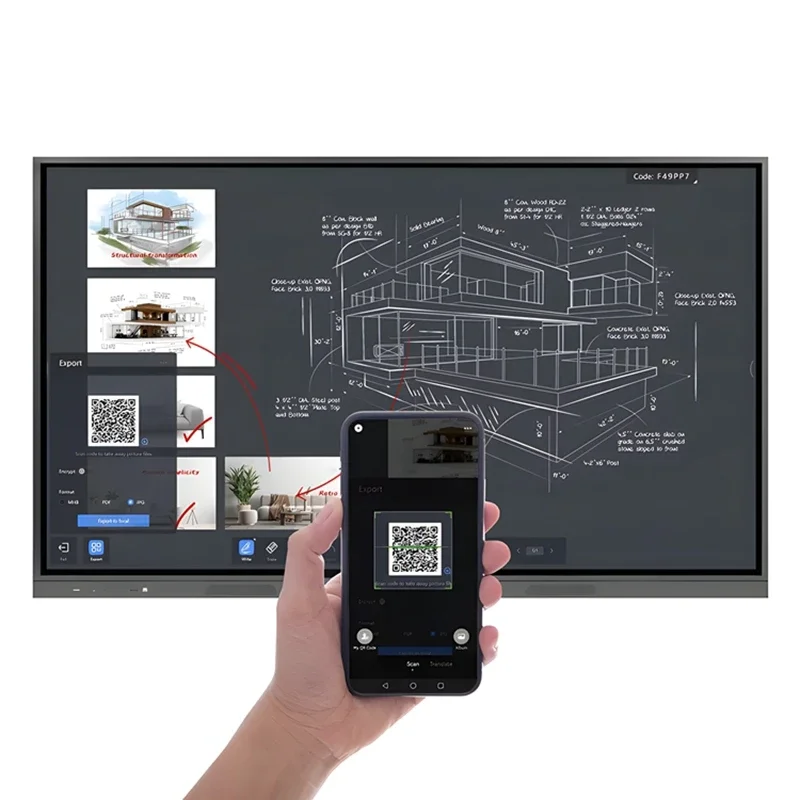 55/65/75/86/100/110 Polegada 4k tela de toque interativa quadro branco sala conferência educação sala aula inteligente interativo whit