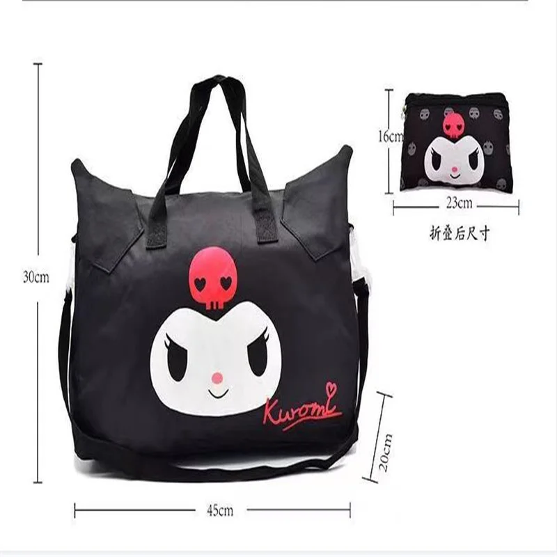 Sanrio Hello Kitty Cinnamoroll Folding Travel Bag My Melody Kuromi Hand Duffel Bag Pompom Purin Messenger Bag Large Capacity