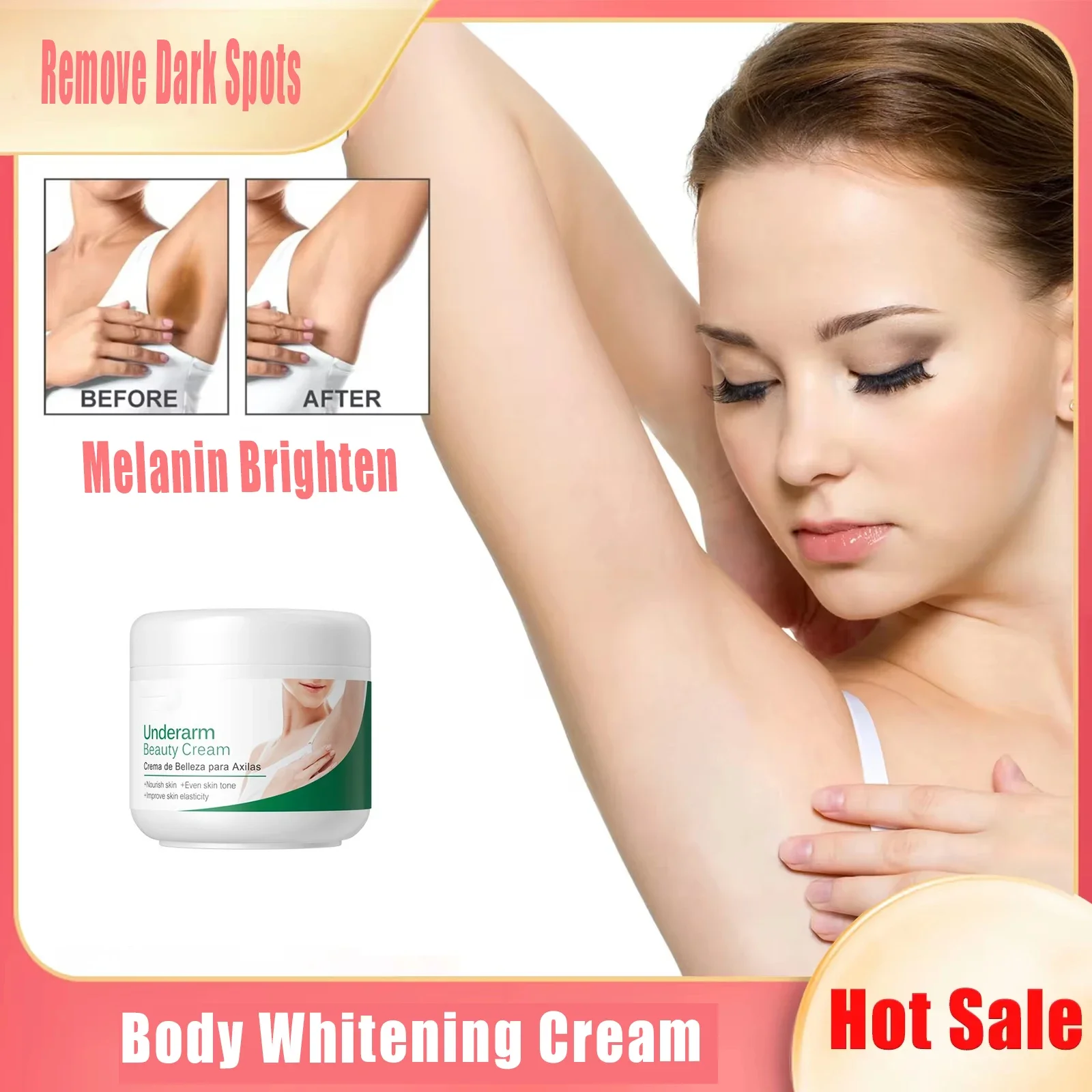 Body Whitening Cream Armpit Legs Knee Elbow Bleaching Cream Dull Remove Dark Spots Melanin Brighten Skin Care