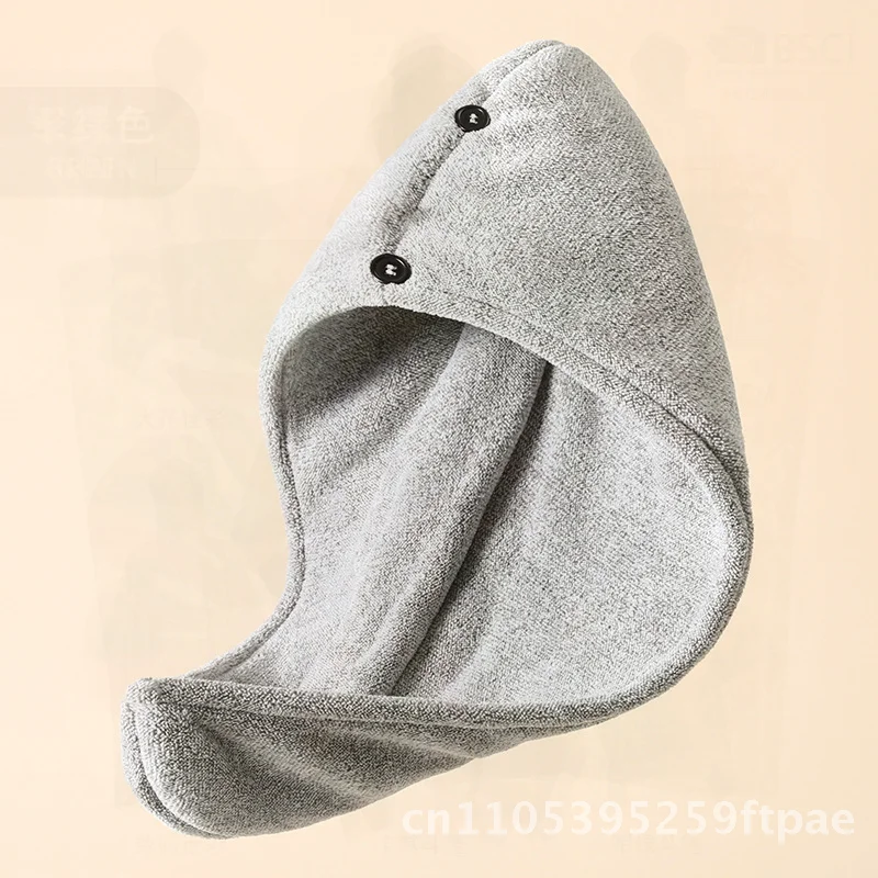 Bamboo Charcoal Antibacterial Coral Fleece Dry Hair Cap Double Thickened Absorbent Quick-Drying Soft No Odor Household Headscarf
