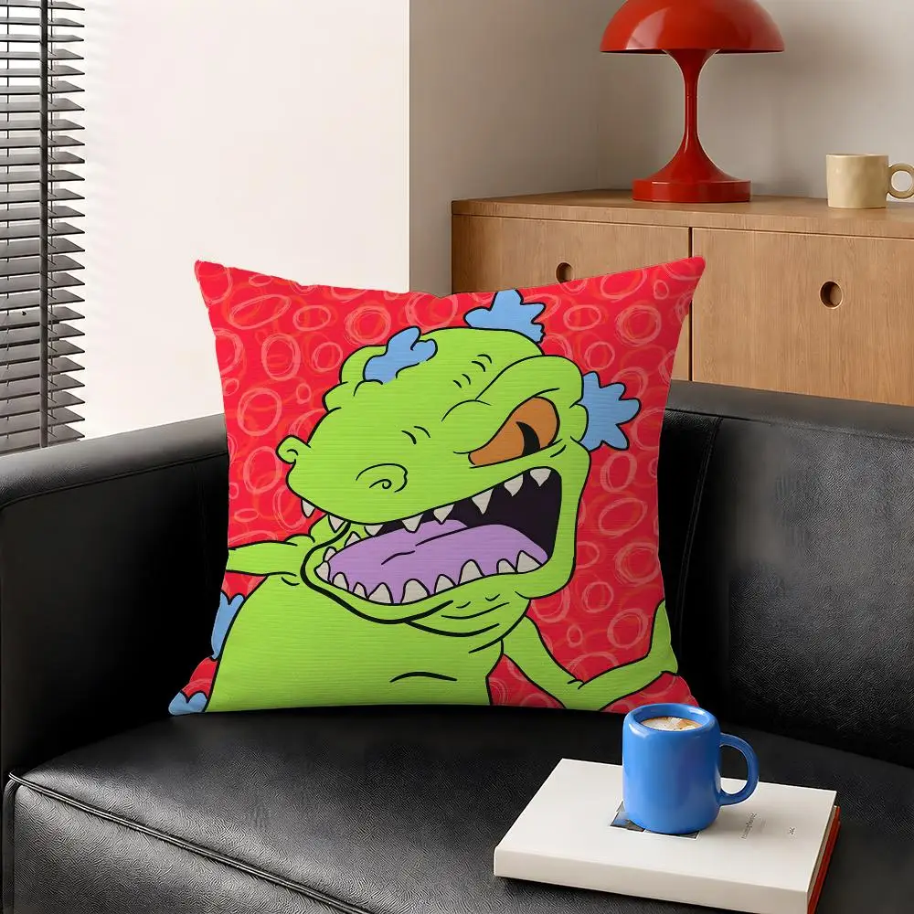 Cartoon Rugrats Retro Cute Cushion Cover Decorative Pillowcase Soft Short Plush Cozy Durable Sofa Home Decor Items Gift