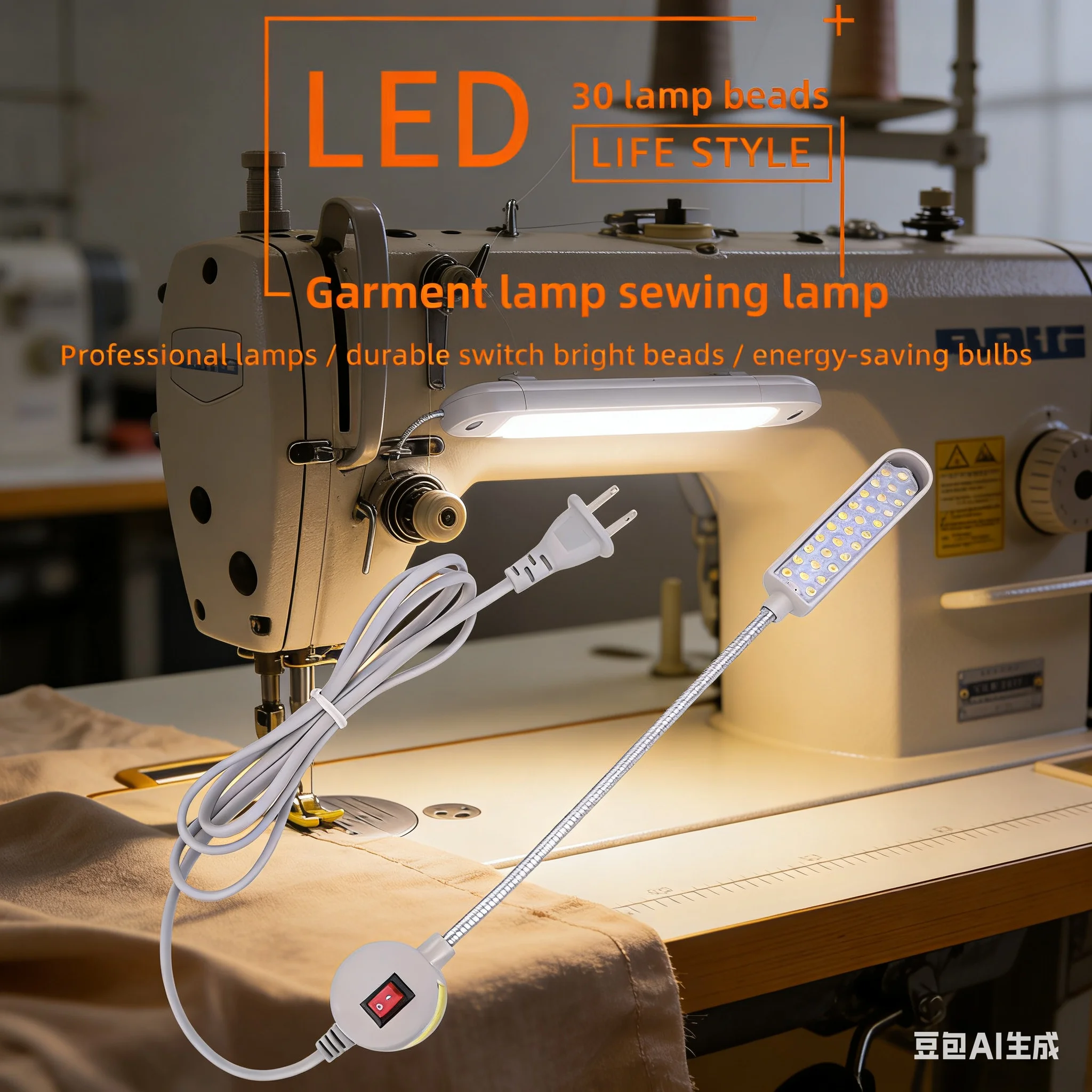 30 LED Industrial Sewing Machine Lighting Lamp Clothing Machine Accessories Work Light 360° Flexible Gooseneck Industrial Lights