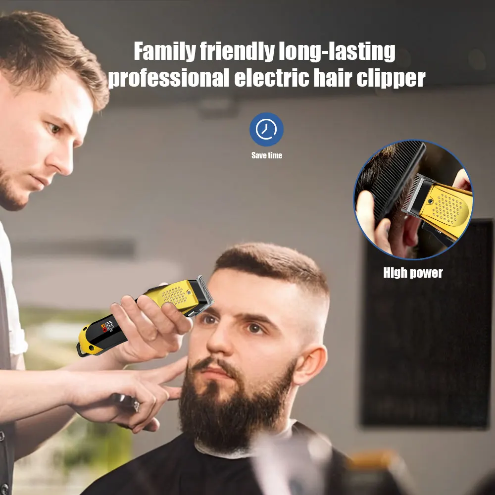 HIENA Hair Clippers 1200mAh High Power Electric Hair Trimmer Set Professional Barber Hair Cutting Machine Cordless Clippers
