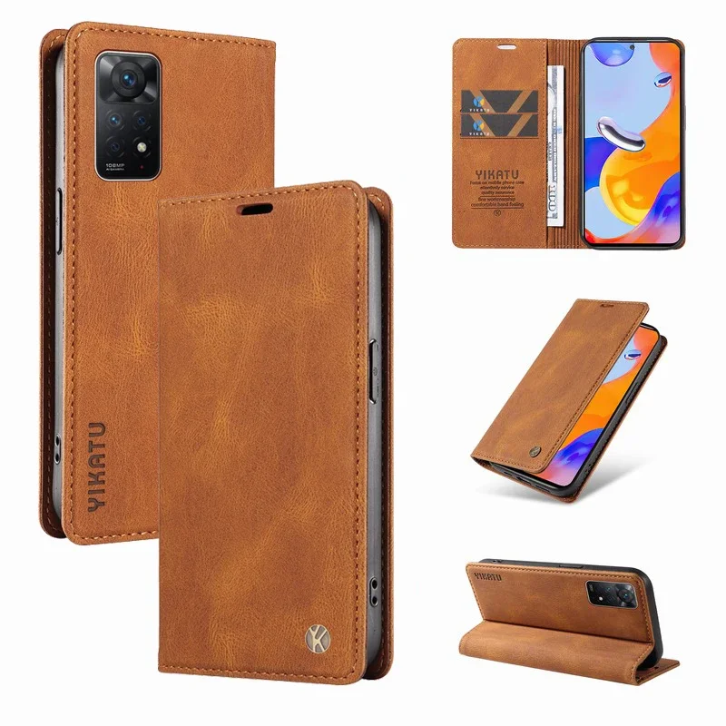 Wallet Leather Case for Xiaomi Redmi Note 11 Pro Plus, Luxury Magnetic Flip Phone Bag on Redmi Note 10 9 8 Pro 8T 9S 9T Cover