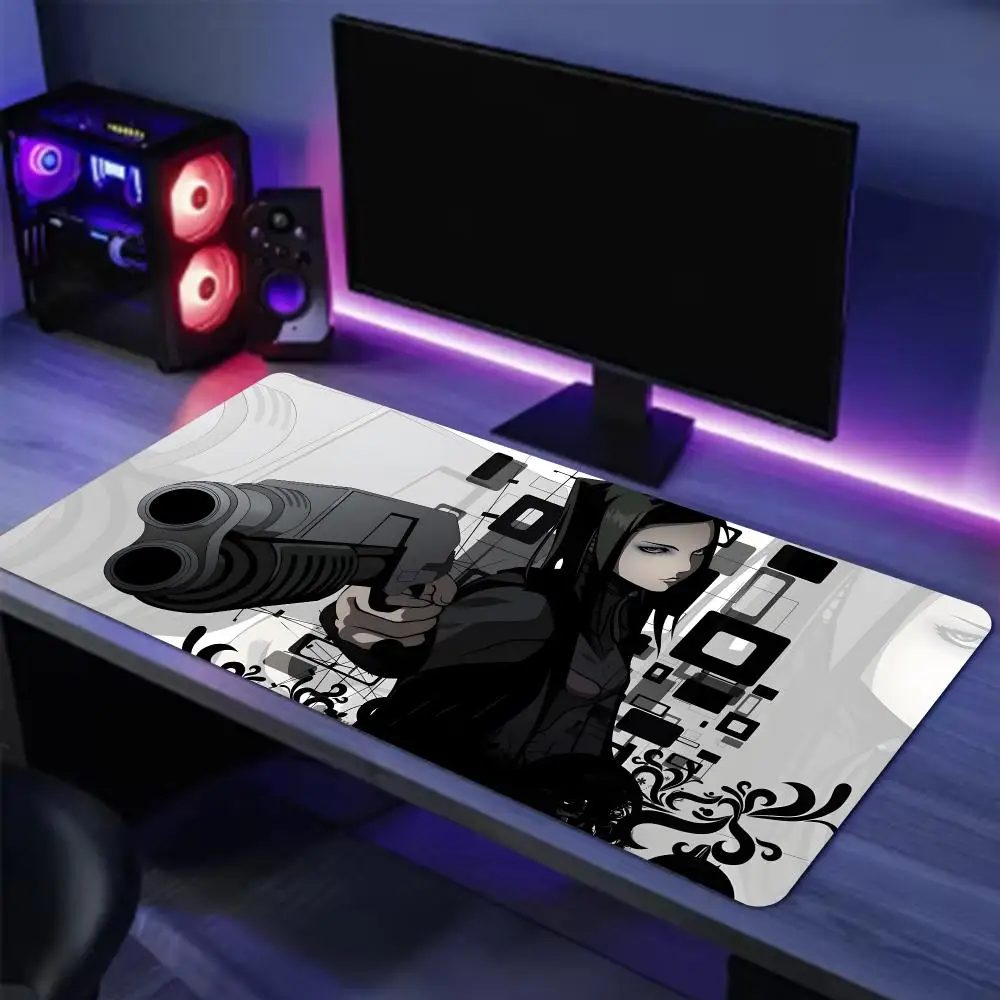 Philosophical Animation E-Ergo Proxy Mouse Pad Large Gaming Mouse Pad  Non-Slip Rubber Base, Stitched Edge Waterproof Surface