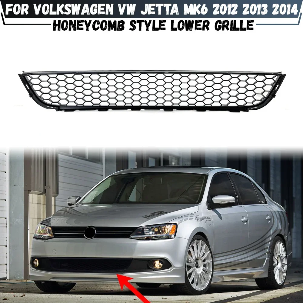 Car Front Bumper Lower Grille Honeycomb Hex Mesh Grills For Volkswagen VW Jetta MK6 2012 2013 2014 GLI Style Grill Cover