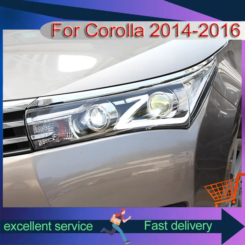 Car Styling For Toyota 2014-2016 Corolla Headlights Xenon Upgrade DRL Z-Style Front Lamp LED Projector Lens Auto Accessories