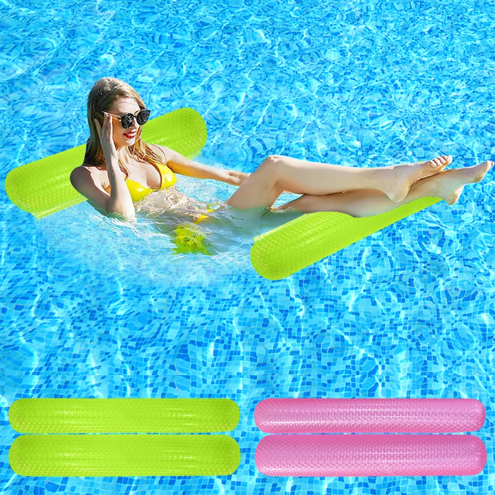 أرجوحة مائية قابلة للنفخ بأنبوبين، سرير عائم لحفلات حمام السباحة/الشاطئ/الحديقة المائية، مرتبة هوائية محمولة للبالغين سهلة الحمل #3