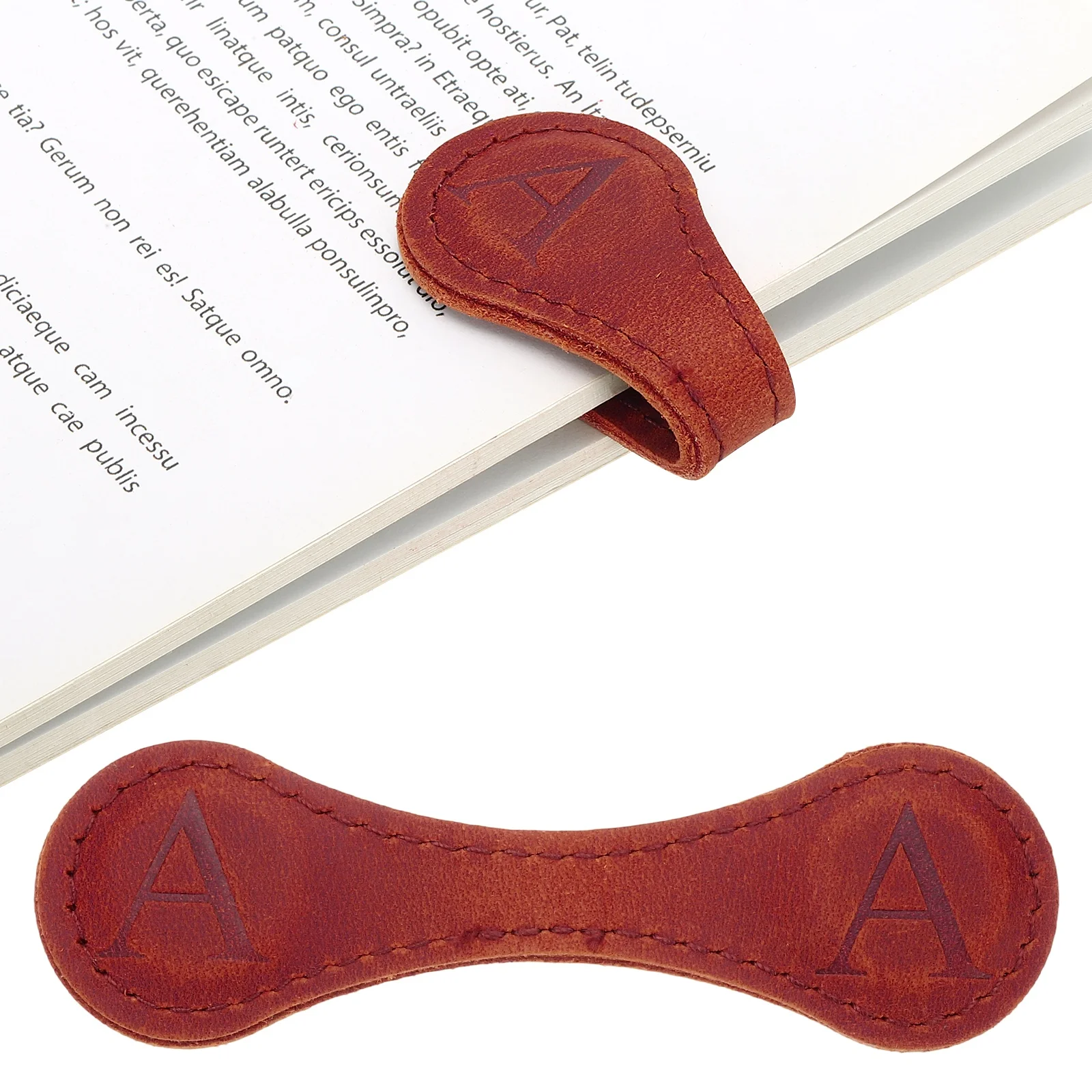 

Red Leather Magnetic Bookmarks Initial Book Marks Letter Magnet Page Markers for Book Reading Teacher Reader Book Lover Writers