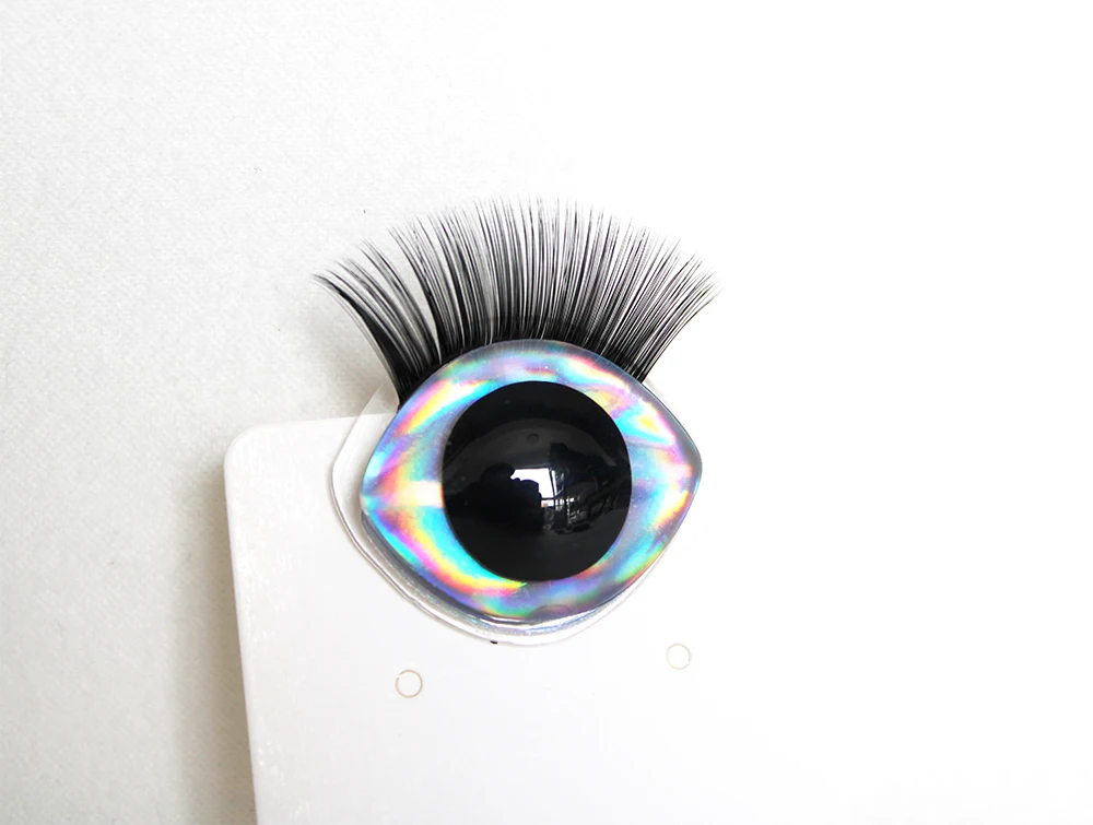 

20pcs/lot new design 20x23mm 23x28mm Oval 3D Glitter clear toy eyes For diy plush doll eyes with black eyelash tray--D12