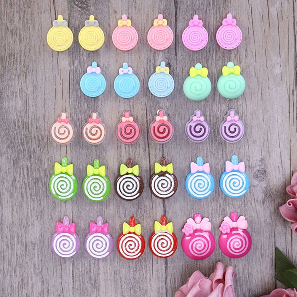 

50 Pcs Resin Candy Decoration Clay Flatback DIY Charms Decorations Cream Accessories