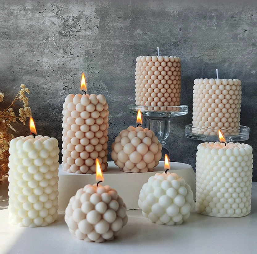 ZWP6KUU54Z Bubble Ball Cylinder Aromatherapy Candle Atmosphere Creative Home Decoration Geometric Column Candle
