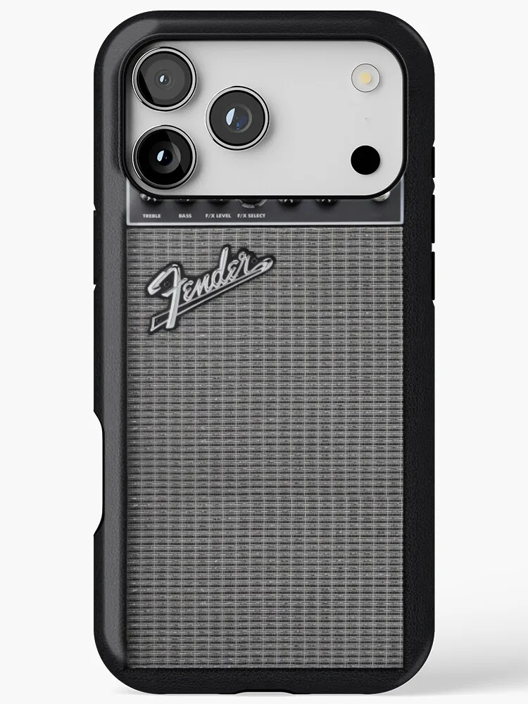 Funda de teléfono con amplificador de guitarra para iPhone 17 16e 16 15 14 13 12 11 X XS XR XSMAX 7 8 Air Pro Max Plus, funda trasera de lujo de doble capa