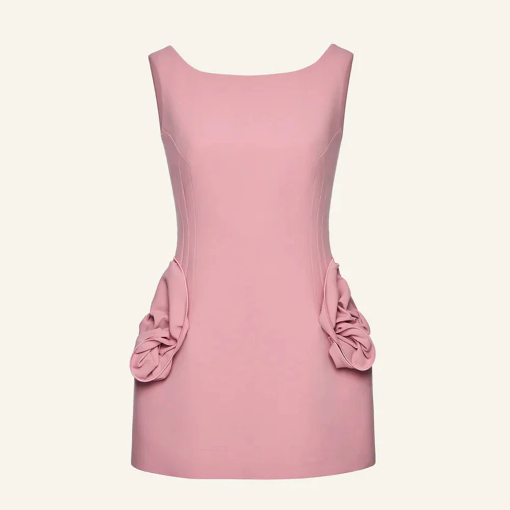 Elegant Midnight Pink A‑line Evening Gown with Sweetheart Neckline, Open Back & Satin Red Carpet Formal Dress Luxury Plus Size