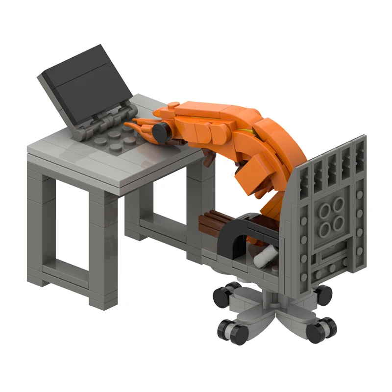 تماثيل نموذج الروبيان من MOC، مجموعة ألغاز، خلط عشوائيًا للأولاد والبنات، مظلات إبداعية لمشاهير الإنترنت