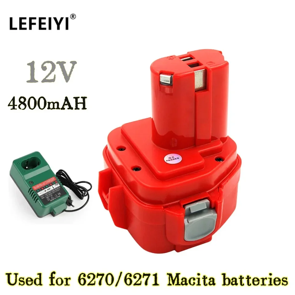 Batterie Ni-laissée adaptée pour PA12, 1222, 6271D, 6270D, PA12, 193981-6, 1234, 192597-4, 12V, 4,8 Ah, TSOZPN20045