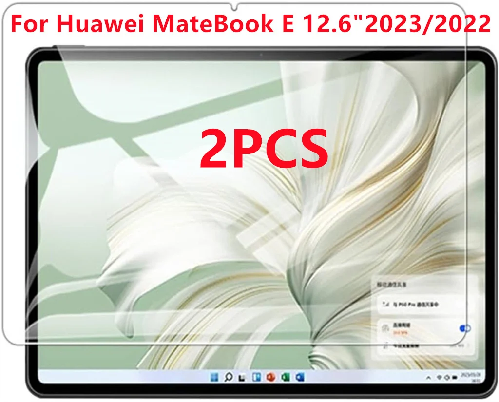 2 PCS 9H Tempered Glass Tablet Screen Protector For Huawei MateBook E 12.6 Inch 2022 2023 Anti Fingerprint HD Protective Film