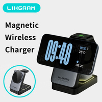 Magnetic 3-in-1 Wireless Charger Nightlight Foldable Magsafe for iPhone 12-17 Apple Watch AirPods (not for Airpods 2) W91