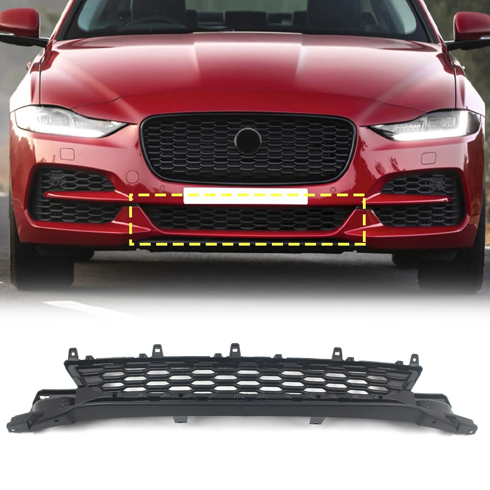 

Car Front Center Lower Bumper Mesh Grille Racing Grill Cover For Jaguar XEL 2020 Elegant Style T4N33293 Auto Styling Accessories