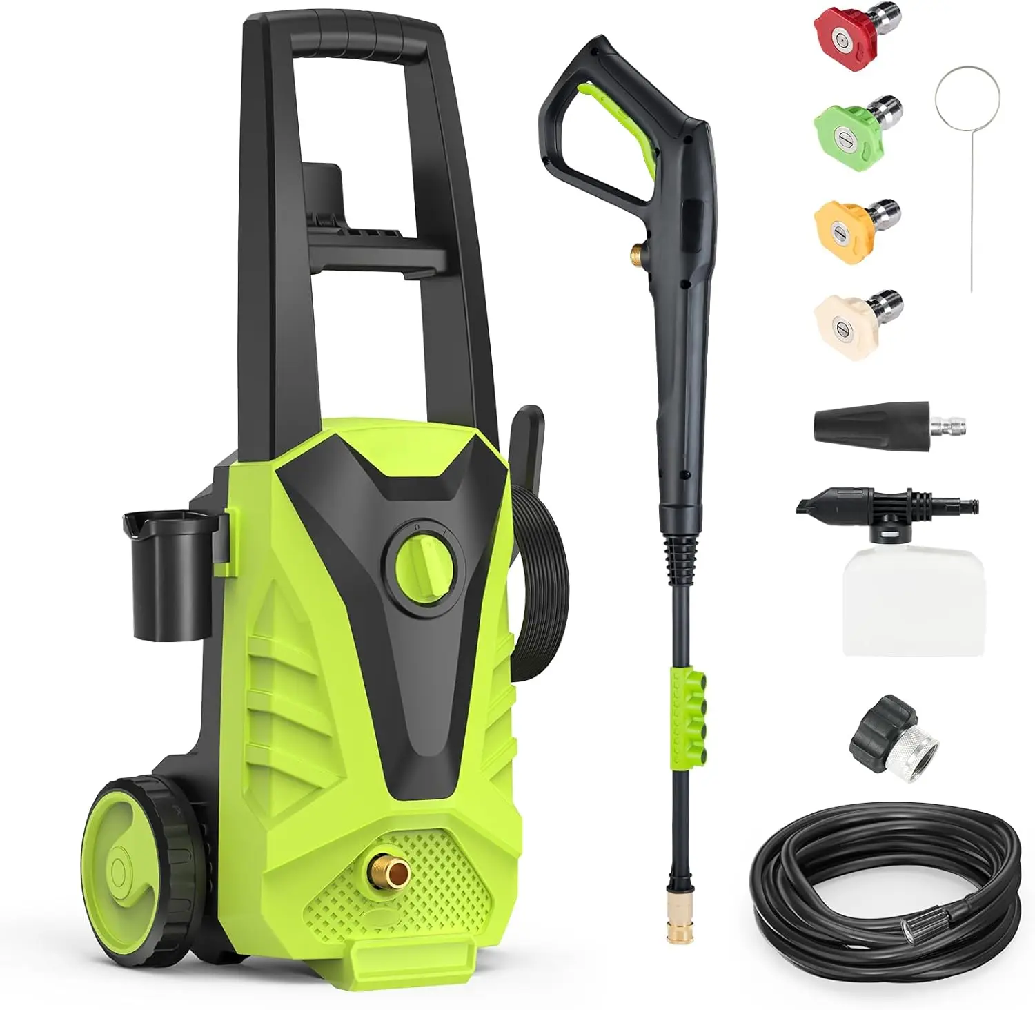 

Electric Pressure Washer, 2.0 GPM with Foam Cannon & 5 Nozzles for Decks, Fences, Patios