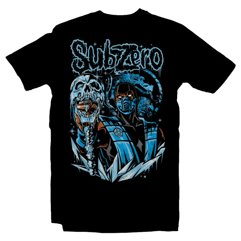 90's Mortal Kombat Sub Zero MK Iceality Gift tee for gamer 100% cotton printed Short Sleeve Graphic T-Shirt All size tops S-6XL