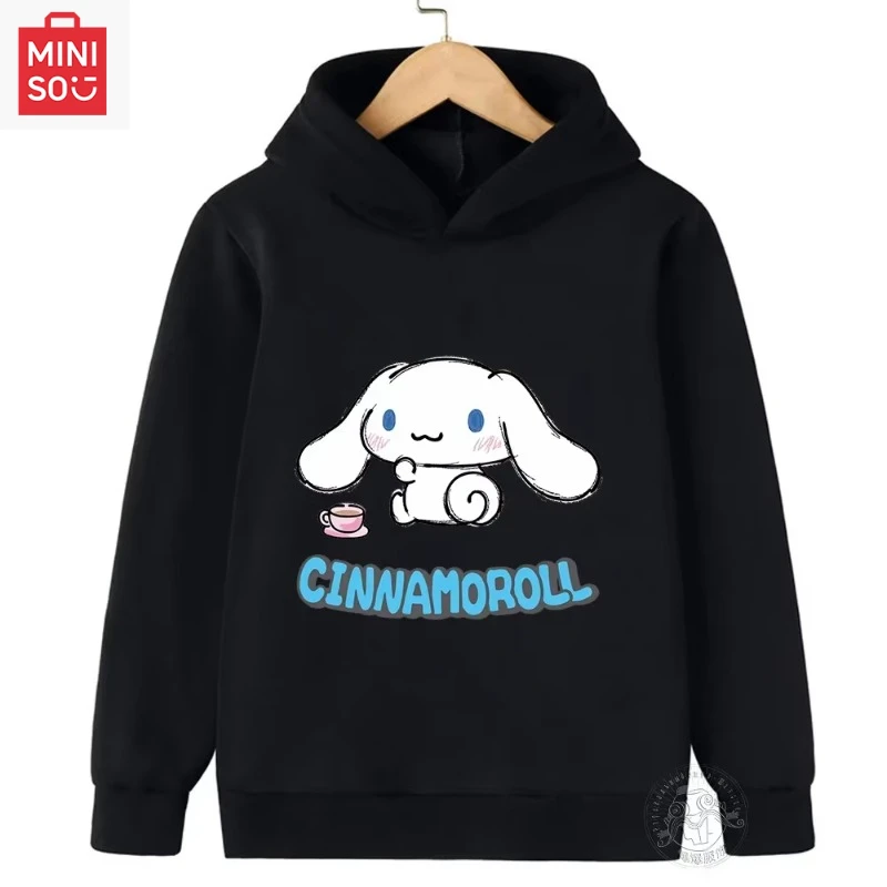 

Kawaii Sanrio свитер с капюшоном в рулоне корицы Семейная семейная одежда рубашка с капюшоном Удобная рубашка с капюшоном с длинными рукавами свободная и