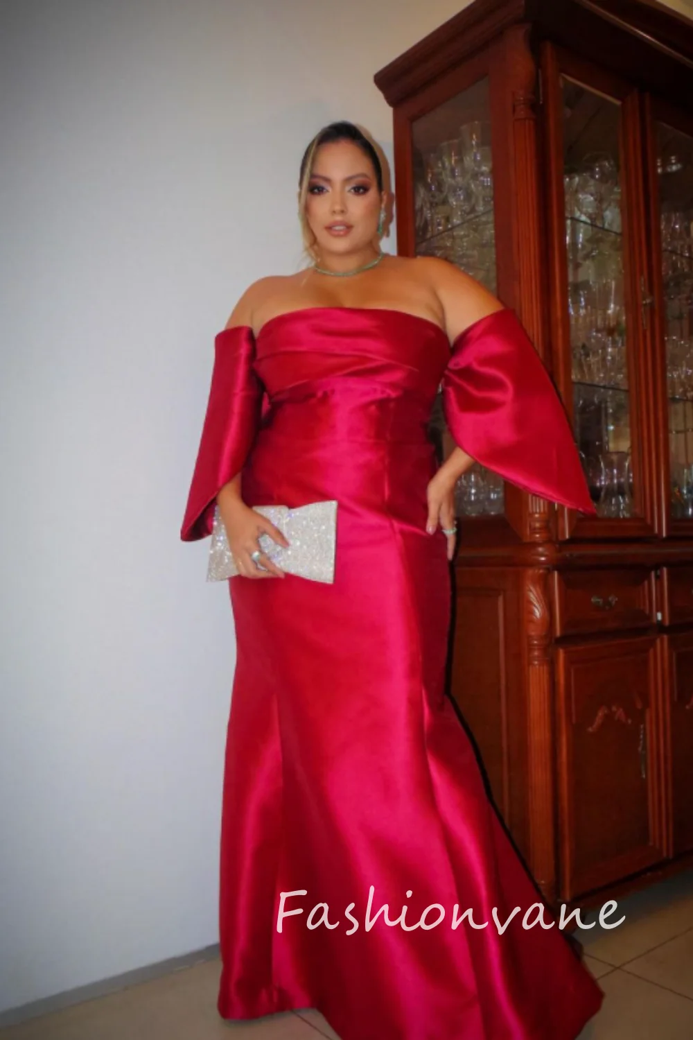 

Fashionvane 2024 Mermaid Off Shoulder Half Sleevs Floor Length Prom Dress Evening Dress Formal Dress