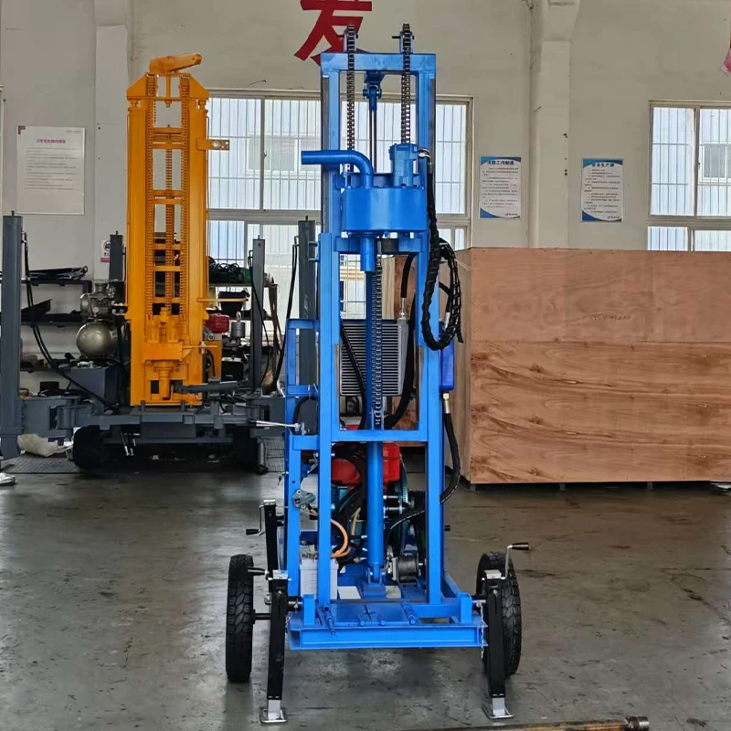 Portable Diesel Engine Water Well Drilling Rig with Bearing 20m 50m 100m Depth Small Trailer Mounted Borehole Drilling Machine