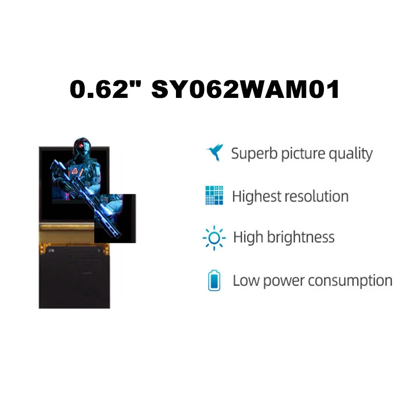 0.62 Inch SY062WAM01 Micro OLED Display Module 1728x1368 High Brightness with Driver Board for AR VR