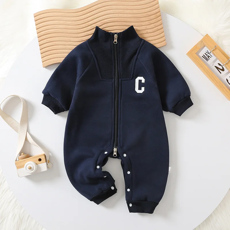 Baby Clothes Toddler Thick Romper Autumn Winter Boys Girls Zipper High Neck Infant Jumpsuit Newborn Baby Clothing