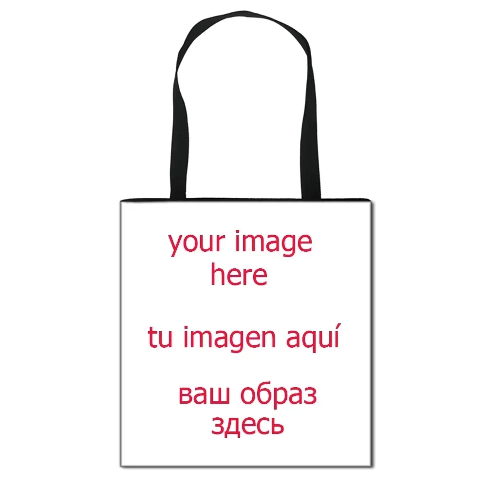 DIY personalizado personaliza tu logotipo/nombre/imagen bolso de compras para mujer bolsos casuales bolso de hombro femenino bolsos de compras