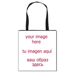 DIY Gepersonaliseerd Pas uw logo / naam / afbeelding aan Handtas Dames boodschappentas Casual bakken Vrouwelijke schoudertas Shopper tassen