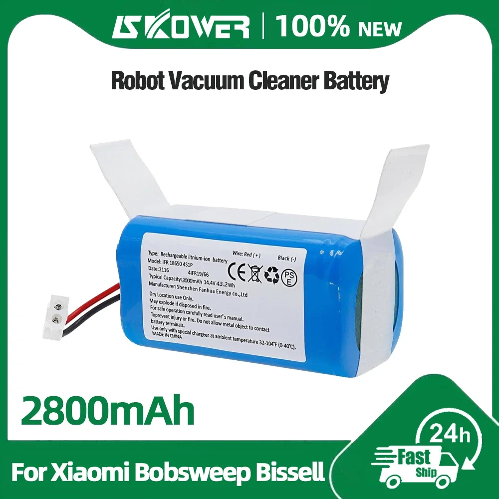 SKOWER 14.4V Battery for BobSweep Pro PetHair Standard Bissell SpinWave Vacuum Xiaomi Mi Robot Vacuum-Mop Essential G1 MJSTG1
