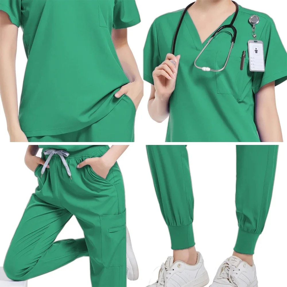 طقم ملابس رياضية لفرك السبا للنساء ، زي طبي ، غطاء للفرك ، بنطلون ، معطف مختبر ، زي موحد للممرضات ، بلوزة ، ملابس عمل نسائية