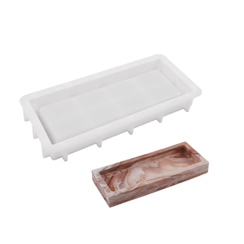 DIY Dish Silicone Resin Mold Rectangle Tray Mould for Jewelry Decorative Plate Molds Table Decoration Epoxy Mold Y08E