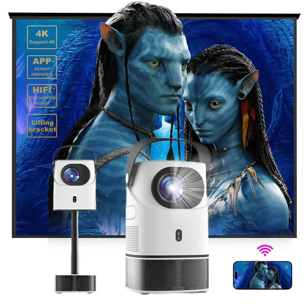 

ATB LCD 4K projector 240ANSI 1920*1080P built-in speaker 5W WIFI Bluetooth BT5.0 home theater outdoor portable TS-2 lifting typ