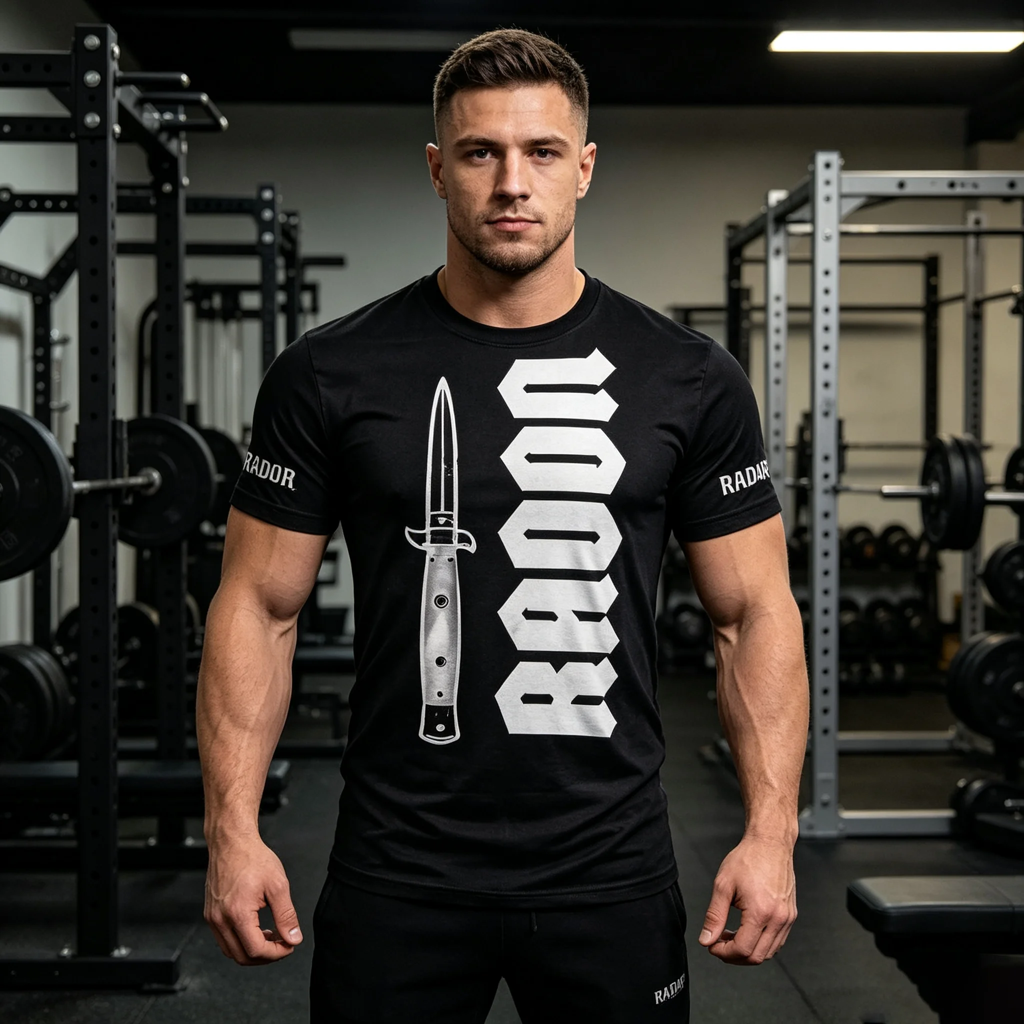 Randa Gothic Tactical T-shirt  Breathable Sportswear _ Unisex Combat-style Apparel _ Outdoor Crew Neck Short-sleeve Top for Men