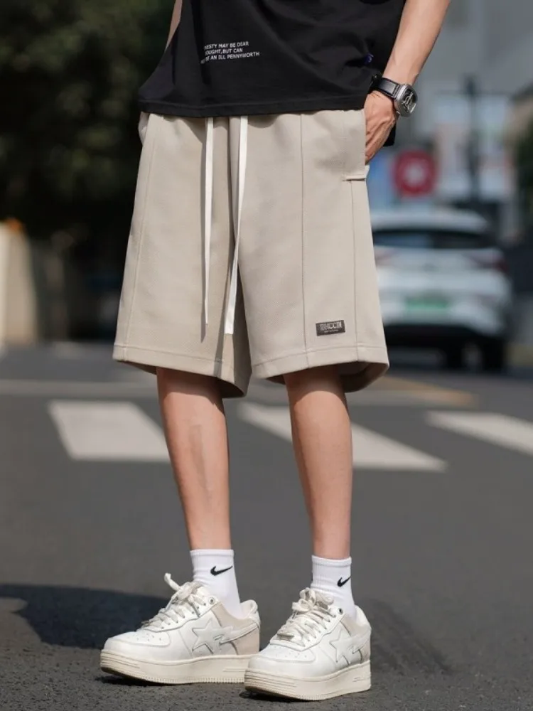 

Мужские летние тонкие быстросохнущие спортивные шорты-бриджи в американском стиле, дышащие, свободного кроя, с низкой посадкой