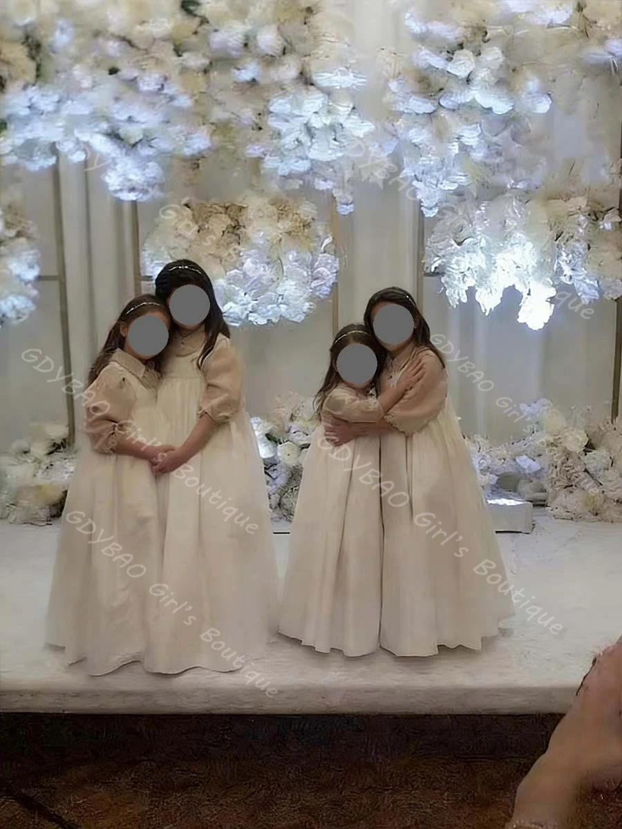 

Белый джемпер для девочек, винтажное платье для первого причастия, платье принцессы без рукавов с высокой талией и цветочным узором для девочек, праздничное платье по индивидуальному заказу