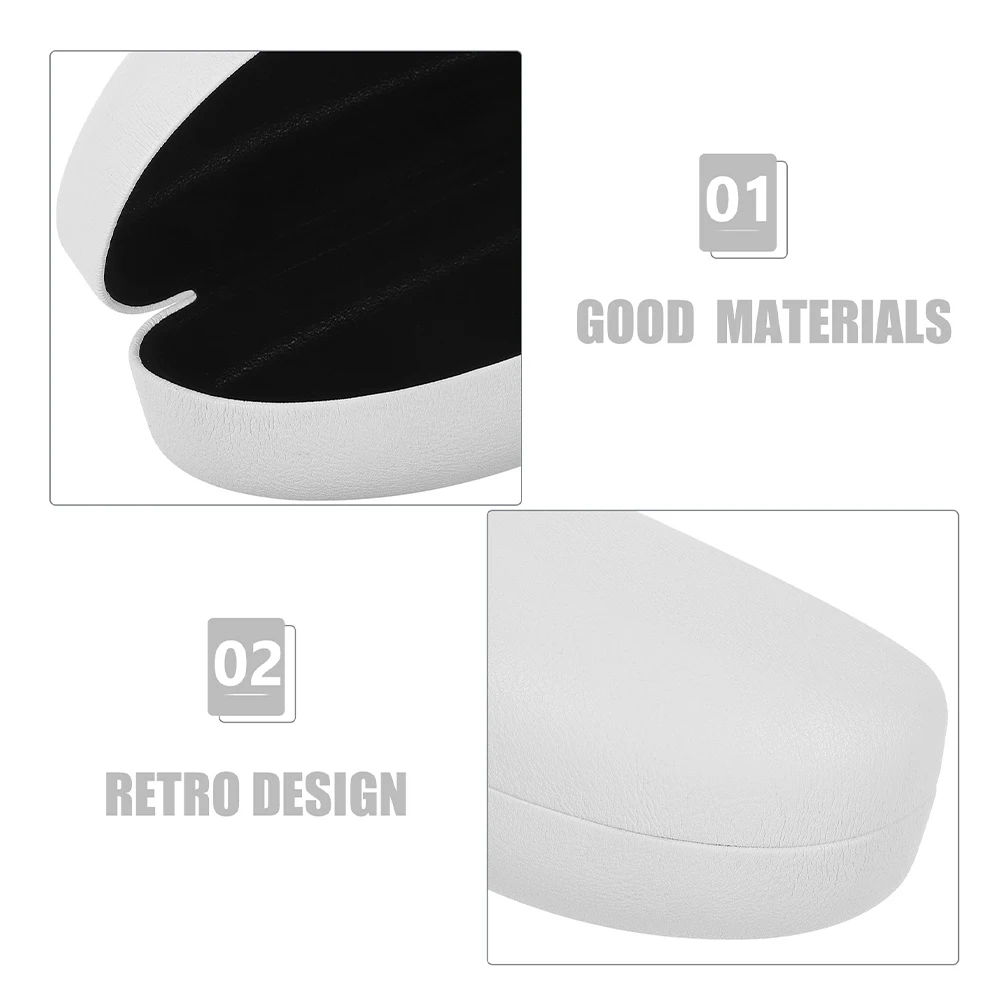 

2pcs Case Hard Shell Portable Glasses Case For Women Eyeglasses Travel Storage White Scratch Retro Design
