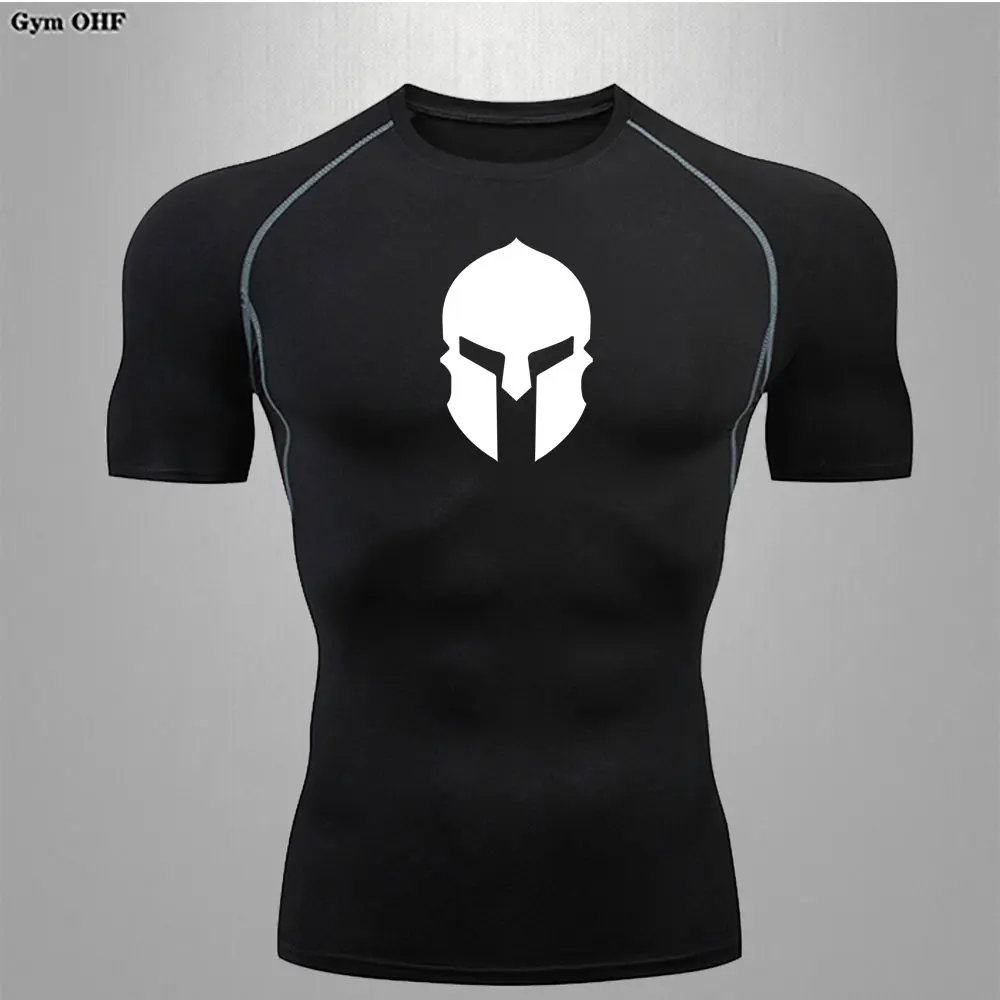 Rashguard Spartan męska koszulka Outdoor Fitness siłownia Jogging trening Tshirt koszulki kompresyjne do biegania męska bluza odprowadzająca wilgoć