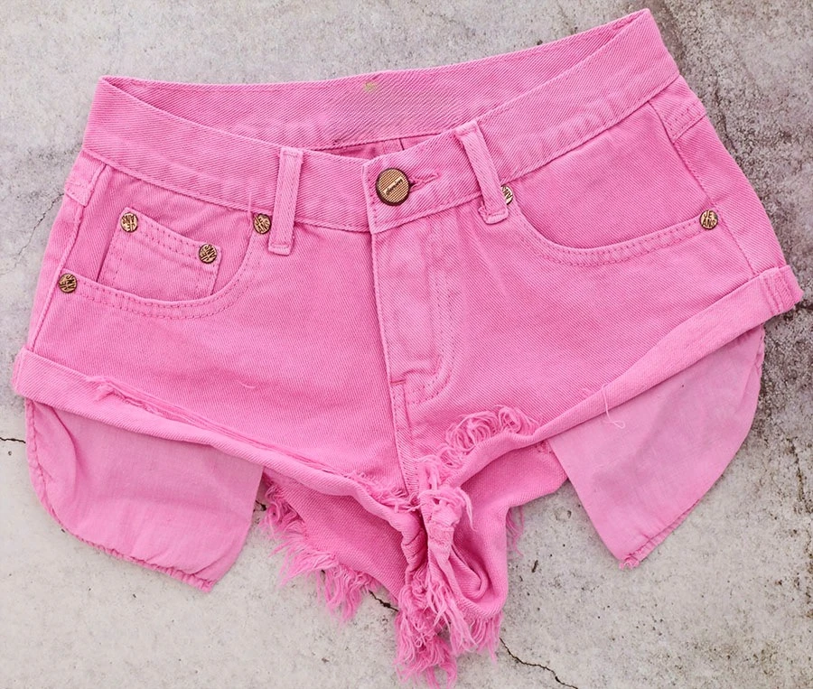 

Autumn New 2025 Women's Low-rise Denim Shorts Curling Edge Pocket Hot Pants