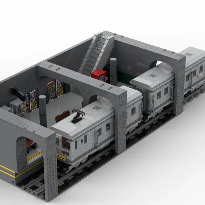 City Street View Moc Building Bricks Underground Metro Station Model Technology Modular Blocks Construstion  Assembly Toy Gifts