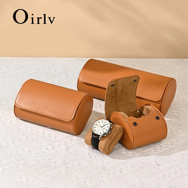 Oirlv Leather Watch Holder Multi-Slot Option Travel Luxury Watch Storage Case Travel Bag Watch Case Gift Box Gift Watch Pouch