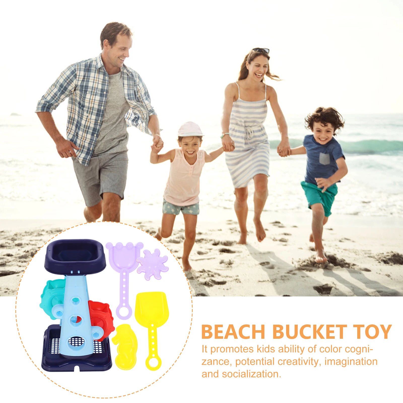 

7Pcs Kids Beach Sand Tools Set Durable Plastic Creative Shovel Dump Truck Ideal for Developing Imagination Creativity and