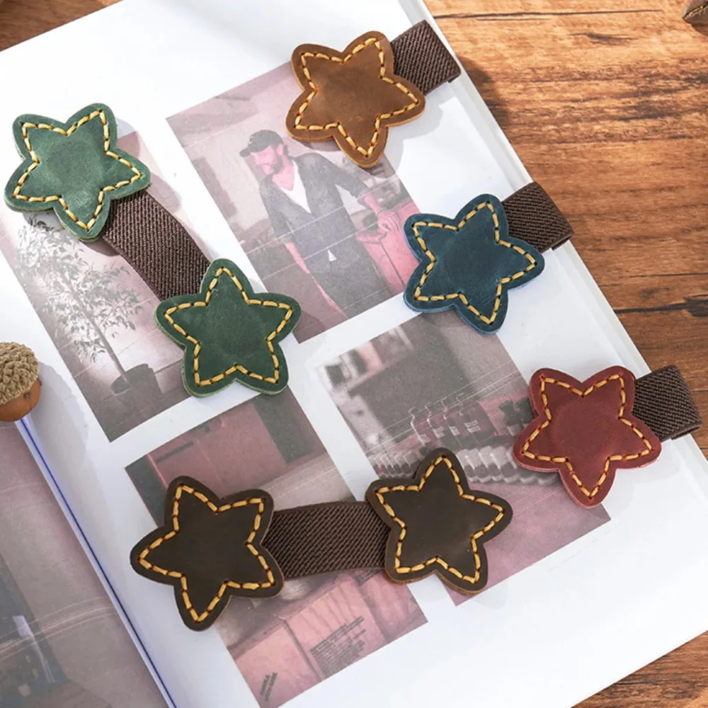 Genuine Leather Magnetic Bookmark Clip Multifunctional Book Markers Holder Accessory Double-Sided Book Pages Divider Stationery