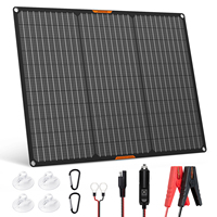 MHPOWOS Solar Panel Kit 50W 12V Solar Battery Trickle Charger Maintainer + Upgrade Controller for Boat Car RV Motorcycle Marine