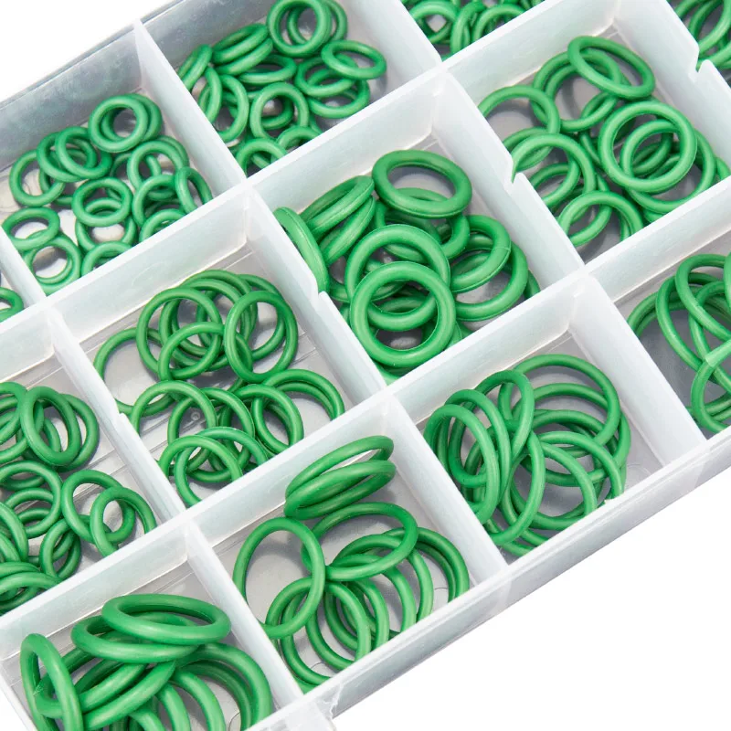 A/C Rubber O Ring Set O-ring Assortment Seal Kit for Automotive A/C AC Conditioner Pipe Hydraulics Air Gas HVAC R134a R12 Green