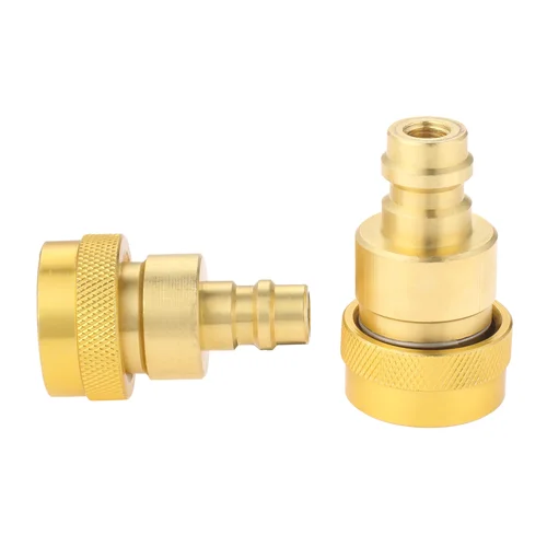 Imagen 2 del producto Kit de conversión A/C R134a A R1234yf, adaptador rápido, conector ajustable de alto y bajo voltaje, sistema de refrigerante de aire acondicionado, 2 piezas