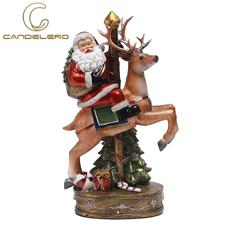 

Statue Resin Christmas Home Decoration Nordic Sculptures Modern Figurines For Ornaments Living Room Desk Accessory Santa Claus